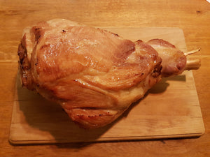 Our honey glazed roast ham, courtesy of our happy pasture raised Tamworths. Very tasty.