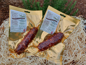 Manx Tamworth Thermonuclear Chorizo, the best of British Charcuterie. Very spicy with Ghost and Reaper chilli.