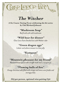 Book seats at 'The Witcher' 6 course  tasting menu dinner